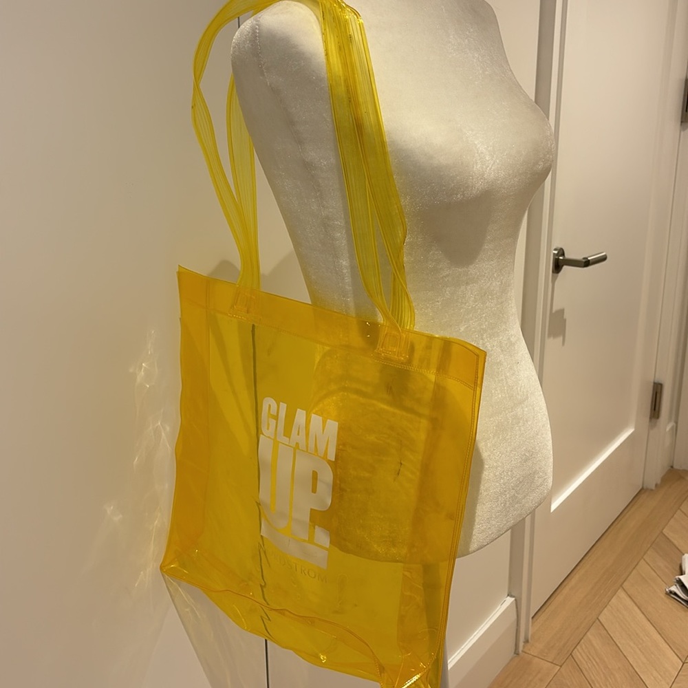 Nordstrom Glam Up Yellow Clear Tote Bag NEW